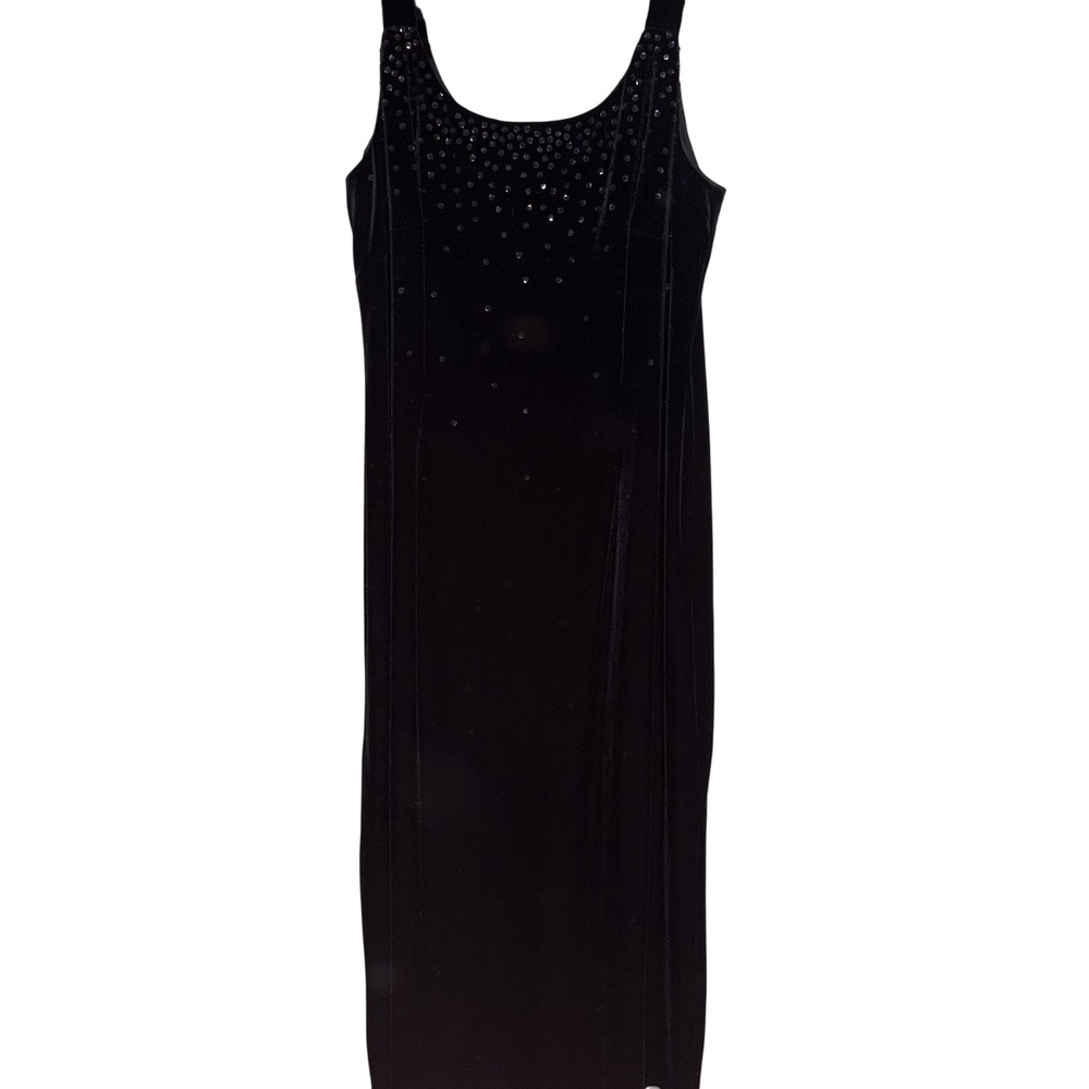Vintage Whimsygoth Velvet After Dark Sequin Maxi Dress Women XXL Black